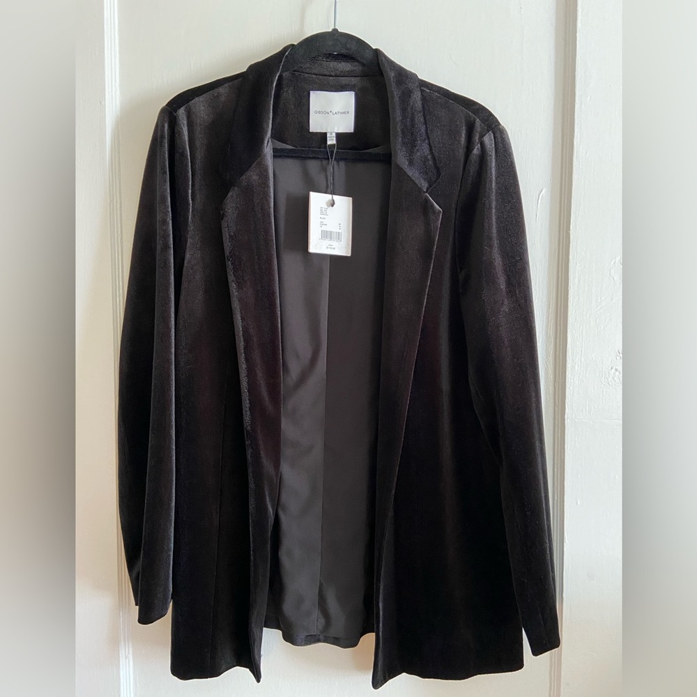 Gibson Latimer Open Velvet Blazer - Black / Size Medium